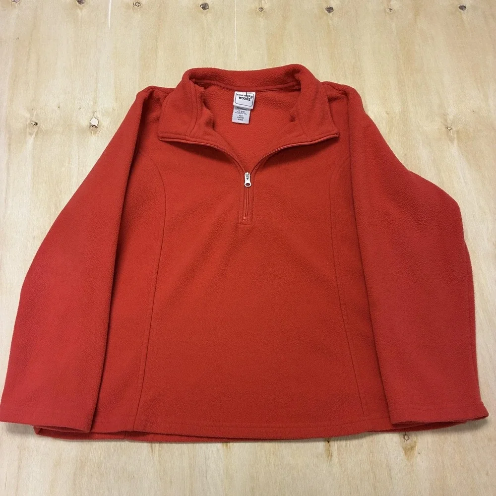 Scandia Woods Jacket Mens XL Red Fleece 1/4 Zip Pullover Stand Collar Winter